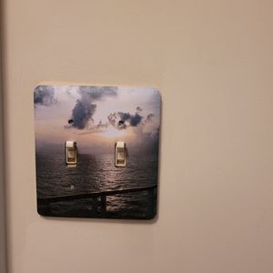Decorative hand made light switch plate.